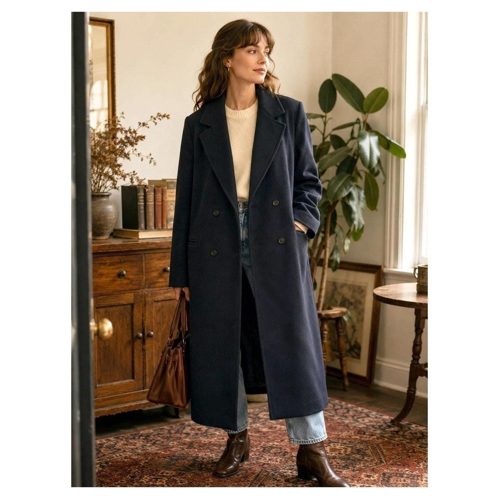 Vintage 1980s J.G. Hook USA-Made Wool Double-Breasted Coat Womens XL